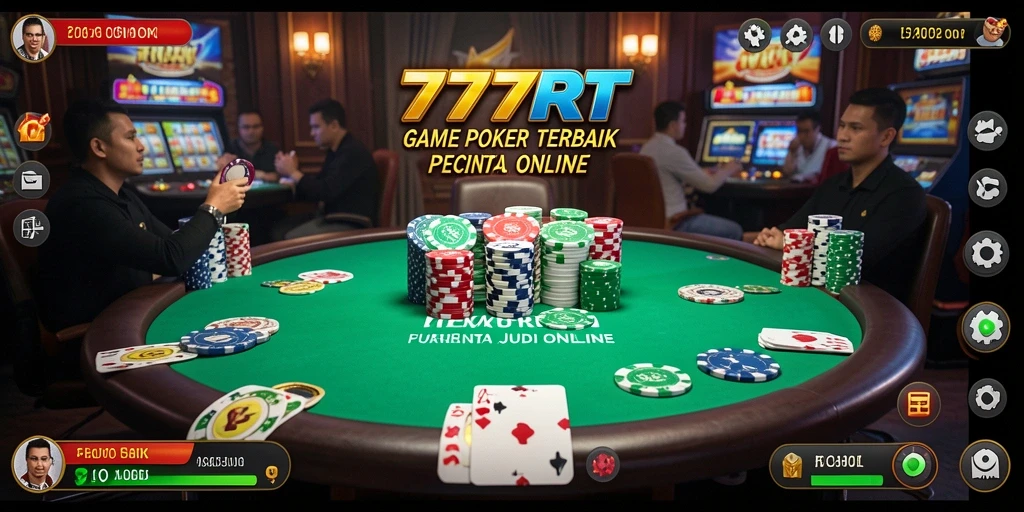 Tampilan permainan Poker yang seru di 777RT dengan pemain aktif.
