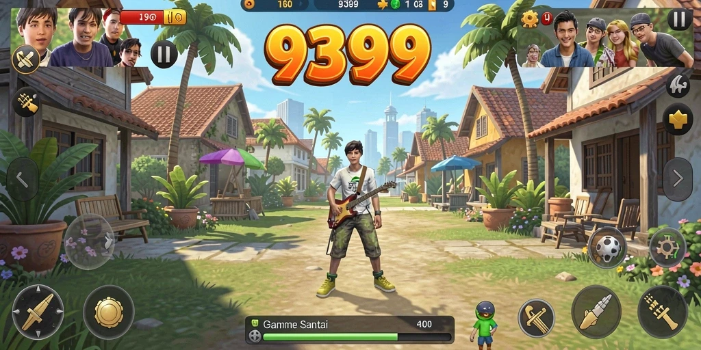 Tampilan gameplay menarik dan ceria dari 9399.