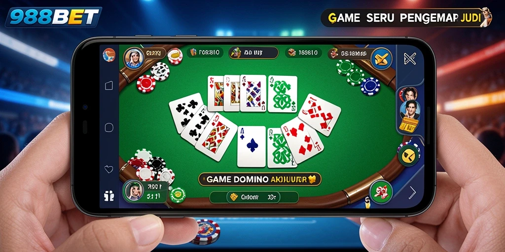 Tampilan interaktif game Domino 988BET yang menarik.