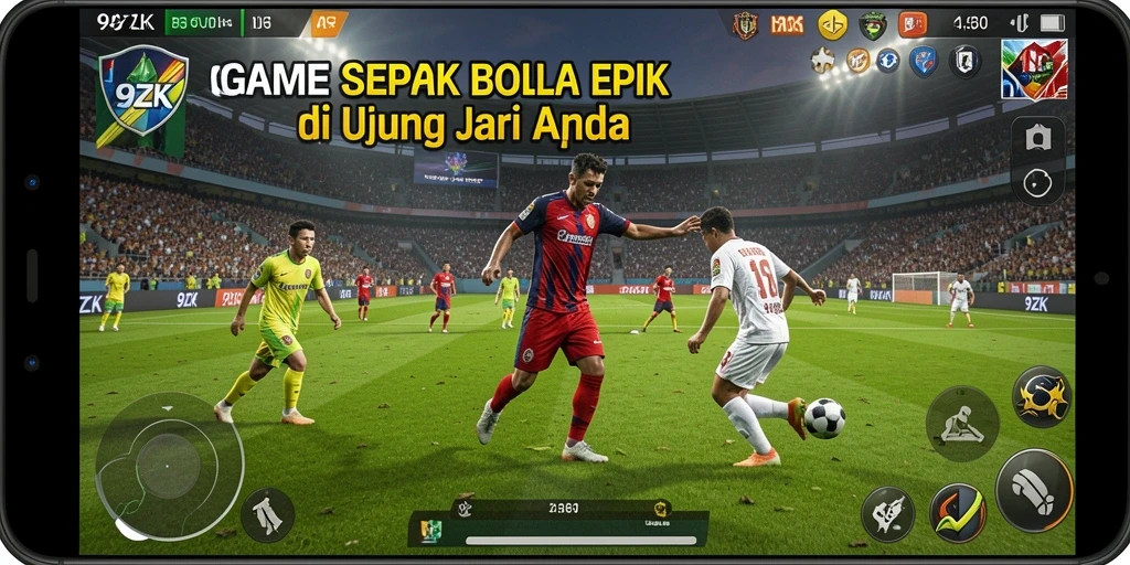 Gameplay seru dari 9ZK dengan aksi sepak bola nyata.