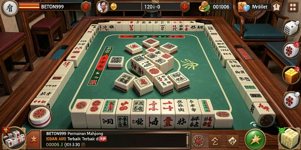 Screenshot utama BETON999 menampilkan gameplay Mahjong yang seru.