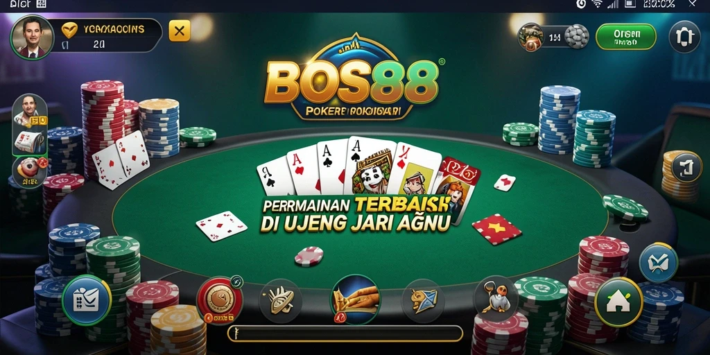 Tampilan gameplay Poker yang mengasyikkan di BOS88.