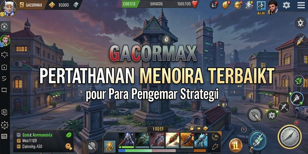 Tampilan gameplay GACORMAX yang menegangkan dalam pertahanan menara.