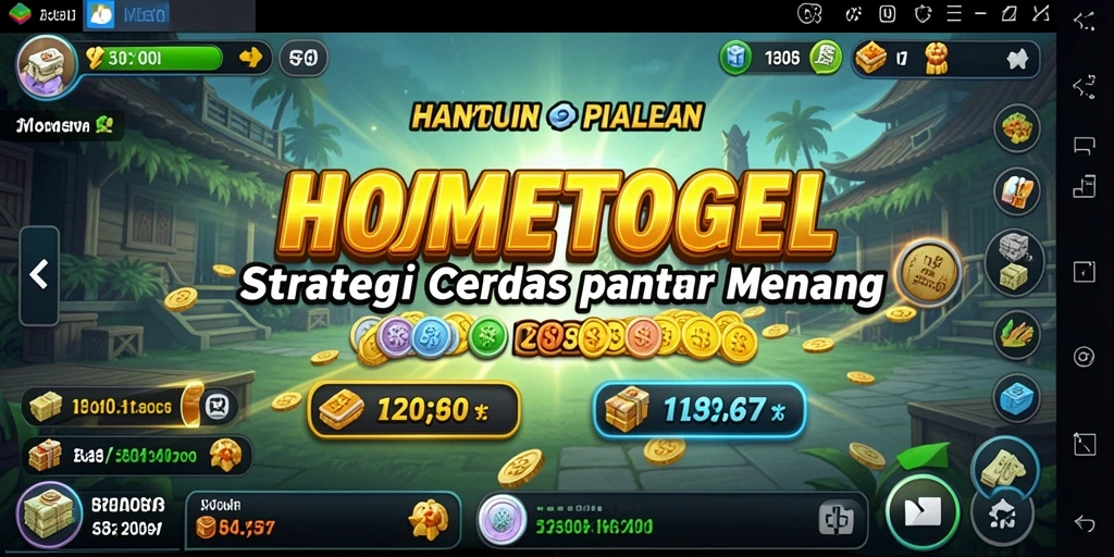 Tampilan gameplay HOMETOGEL dengan elemen strategi yang mendalam.