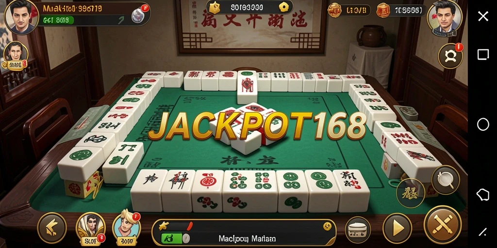 Screenshot gameplay JACKPOT168, menampilkan keseruan bermain Mahjong.