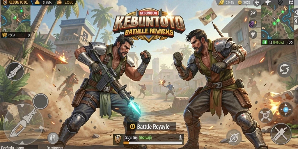 Screenshot gameplay KEBUNTOTO dengan aksi menegangkan Battle Royale.