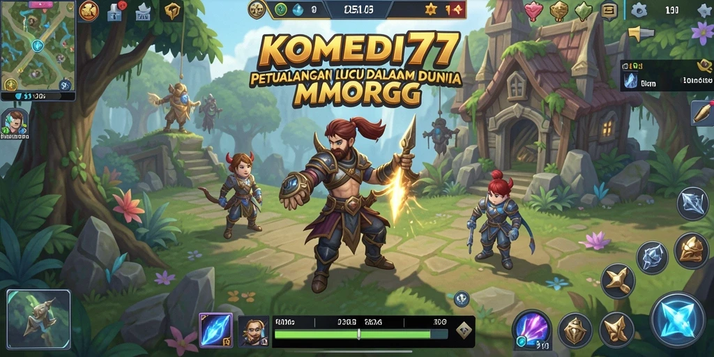 Tangkapan layar menunjukkan karakter lucu dalam aksi petualangan MMORPG.