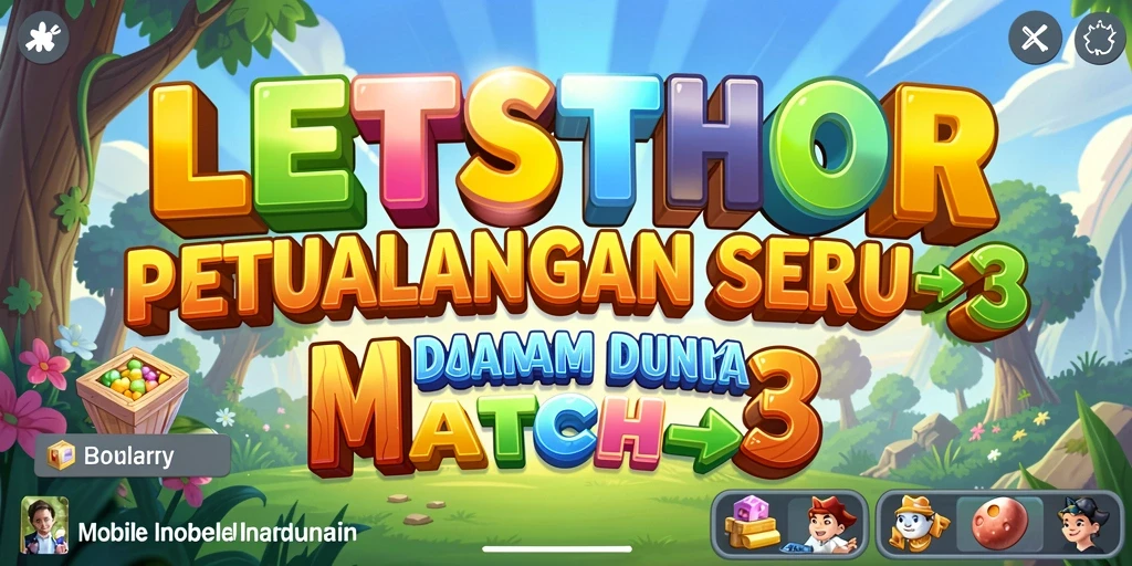 Screenshot gameplay LETSTHOR dengan aksi mencocokkan batu permata.