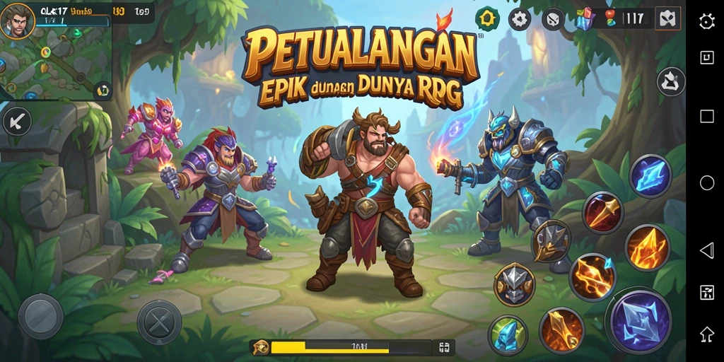 Tangkapan layar OLX17 menunjukkan pertarungan epik di dunia RPG.