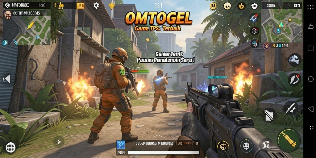 Screenshot menunjukkan aksi pertempuran seru dalam game TPS.