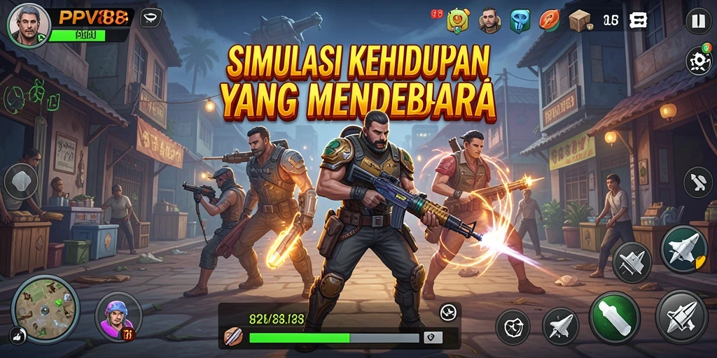 Tangkapan layar gameplay PPV88 menunjukkan interaksi karakter dalam simulasi kehidupan.
