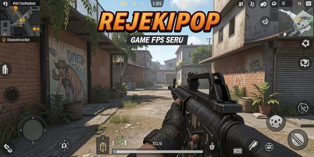 Gameplay seru dalam pertempuran FPS di REJEKIPOP.