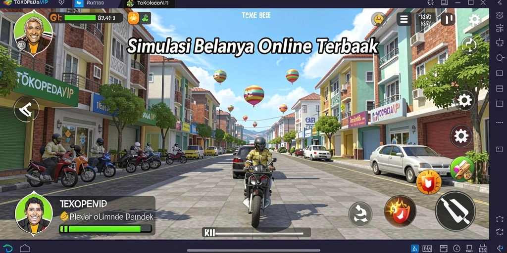 Gameplay interaktif dalam TOKOPEDIAVIP dengan pilihan produk menarik.