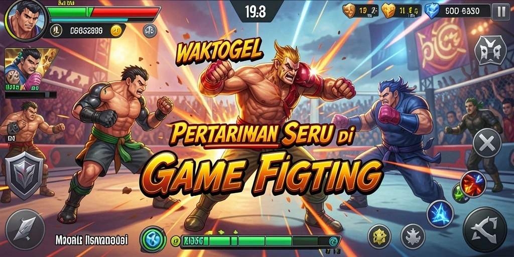 Tampilan pertarungan di WAKTOGEL yang menegangkan dan penuh aksi.