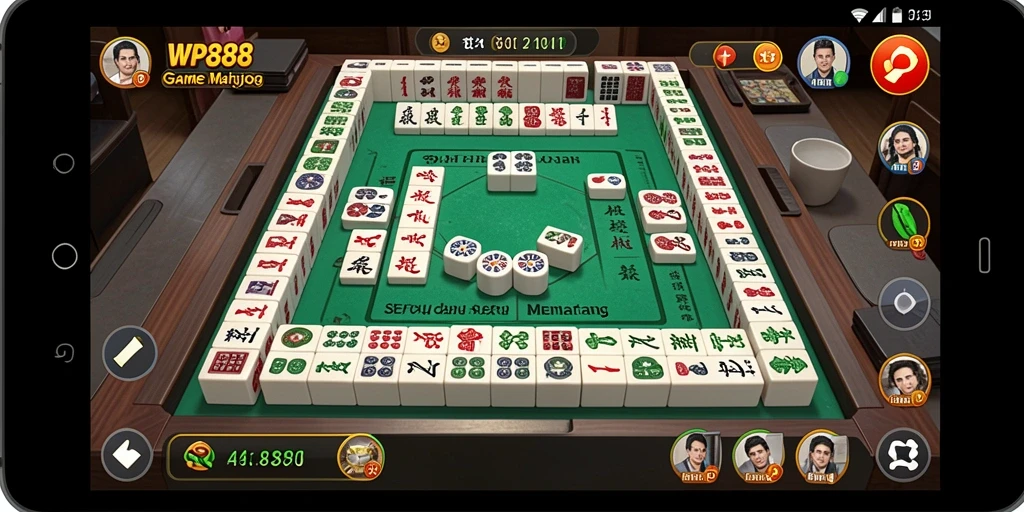 Screenshot utama WP888 menampilkan gameplay Mahjong yang menarik dan penuh tantangan.